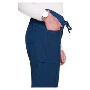 Rib Knit Drawstring Waist Scrub Pant